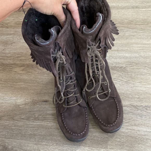 L.L. Bean Ll Bean Tall Brown Suede Moccasin Boots - Women | Color: Brown |8.5 - Picture 2 of 10
